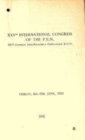 Cover of the programme for the XXV International Congress of the PEN